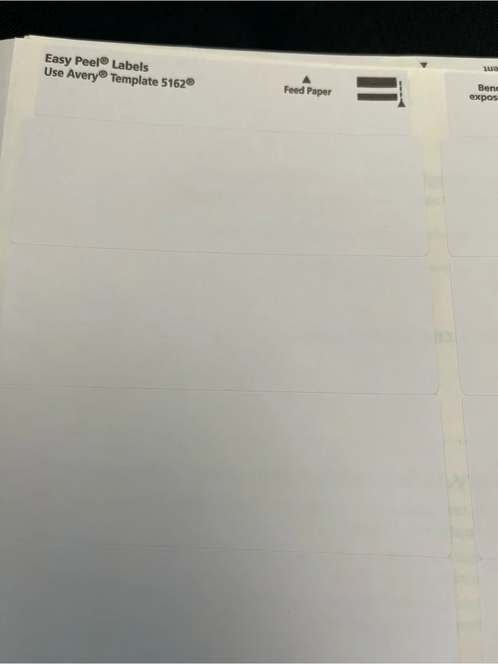 5162 Avery Easy Peel Address Label Sheets - 50 sheets/700 total labels New